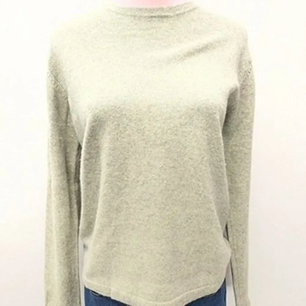 Vintage J.Crew Long Sleeve Sage Green Cashmere Crew Neck Sweater Mens Size S